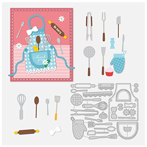 BENECREAT 11x13 cm Küchenmotiv-Metallpräge-Dekorationsschablonen, Schürzen und Geschirr Stanzformen Schablone für DIY Papierkarte Scrapbooking Prägung, 0.8 mm Dick BENECREAT 11x13 cm Küchenmotiv-Metallpräge-Dekorationsschablonen, Schürzen und Geschirr Stanzformen Schablone für DIY Papierkarte Scrapbooking Prägung, 0.8 mm Dick von BENECREAT