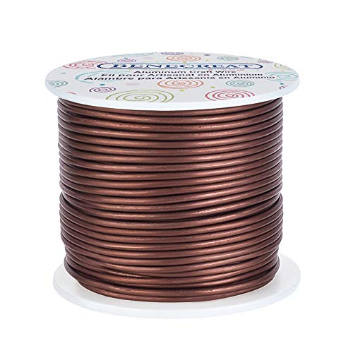 BENECREAT 12 Gauge/2mm Matte Jewelry Craft Wire 100 Fuß/30m Anlaufbeständiger Aluminiumdraht für Weihnachten Halloween Beading Sculpting Model Skeleton Making - Braun von BENECREAT