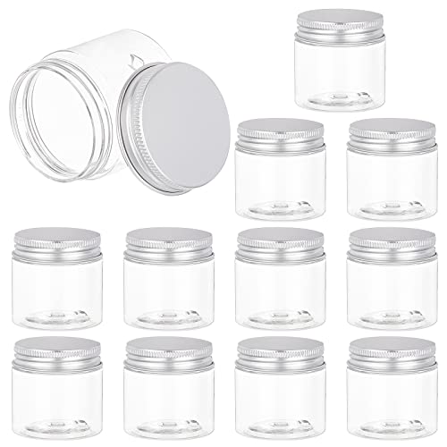 BENECREAT 12 Set 60ml Säule Kunststoff klar Vorratsbehälter Gläser Organizer mit Aluminium Schraubdeckel, Portable für Reise Kosmetik Körperpflege, DIY Kleine Kunst Crafs von BENECREAT