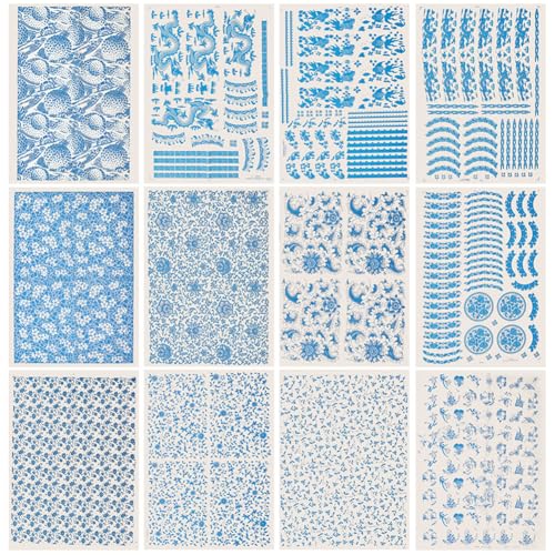 BENECREAT 12 Stile Keramik Ton Transferpapier 53x38cm Blau Und Weiß Porzellan Muster Unterglasur Transfers Aufkleber Keramik Aufkleber Für Emaille BENECREAT 12 Stile Keramik Ton Transferpapier 53x38cm Blau Und Weiß Porzellan Muster Unterglasur Transfers Aufkleber Keramik Aufkleber Für Emaille von BENECREAT