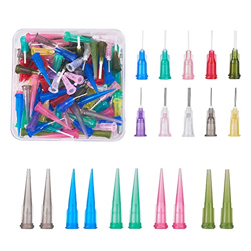 BENECREAT 120 STÜCKE Dispensing Needle Kits Edelstahl TT PP Stumpfe Spitze Spritzennadeln zum Nachfüllen von Tinten Kleber und Spritzen (3 Style Tips, 14-25G) von BENECREAT