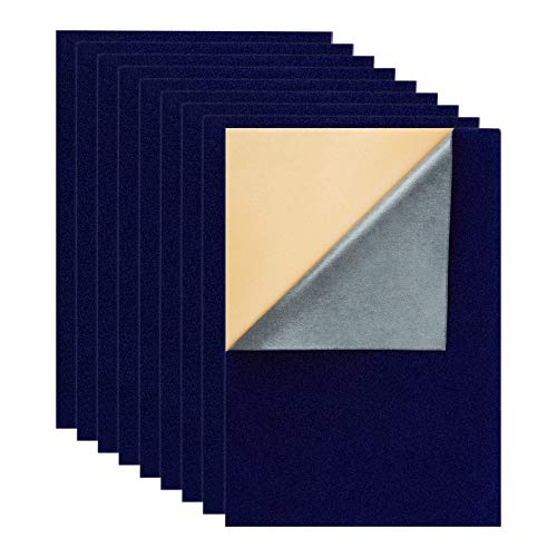 BENECREAT 12PCS Velvet Fabric Sticky Back Kleber A3 Filzblatt 40x29cm, Selbstklebend, Langlebig Und Wasserdicht, Mehrzweck, Ideal Für Kunst Und Handwerk, Mitternachtsblau von BENECREAT