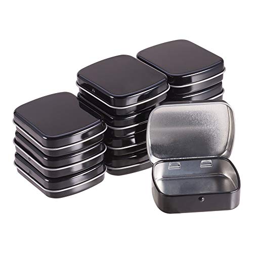 BENECREAT 12er Pack Black Rectangle Leere Klappdosen Box Metall Klappdosen Container für Schmuck, Süßigkeiten, Perlen, Münzen, Medizin, Nähen Home Organizer BENECREAT 12er Pack Black Rectangle Leere Klappdosen Box Metall Klappdosen Container für Schmuck, Süßigkeiten, Perlen, Münzen, Medizin, Nähen Home Organizer von BENECREAT