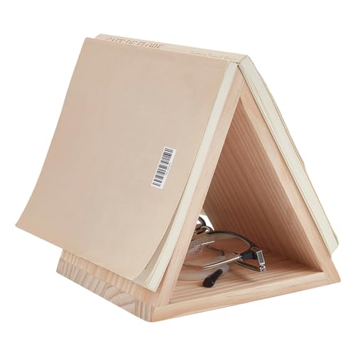 BENECREAT 140 × 140 × 150mm Dreieckiger Buchseitenhalter Seitenablagehalter Lesestütze Aus Holz Fürs Schlafzimmer Wohnzimmer Büro Bibliothek Tabelle von BENECREAT