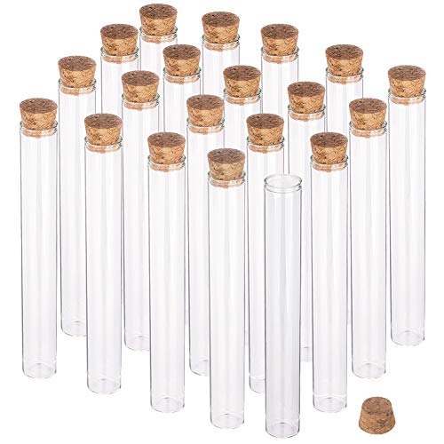 BENECREAT 15PCS 40ml Reagenzglas mit Korkstopfen Klar Flach Mini Glasflaschen Gläser für Labor, Partyartikel, Süßigkeiten, Kaugummi, Gewürze, Perlen von BENECREAT