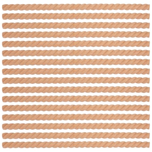 BENECREAT 16 Stück 3D Dekorative Holzverkleidung 40.4cm Dekorative Holzleiste DIY Verzierung Für Möbel Türen Spiegel Schränke Kommoden Bordürenleiste (Gedrehtes Muster) von BENECREAT