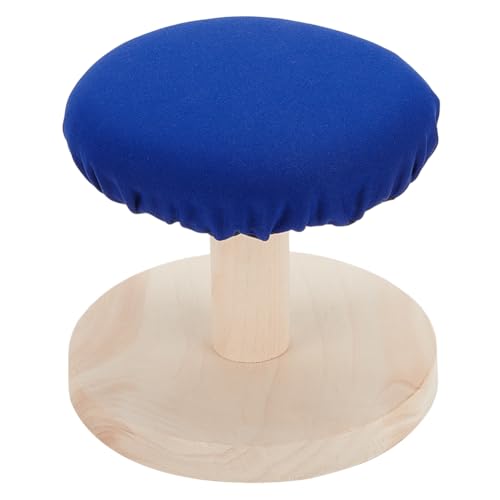 BENECREAT 17.6x16cm Rundes Holzbügelbrett, Blaues Mini-Bügeleisen Gepolsterte Hülle Schneider Bügelbrett mit runder Basis für Tischplatte Kleines Bügeln Haushalt Reisezubehör von BENECREAT