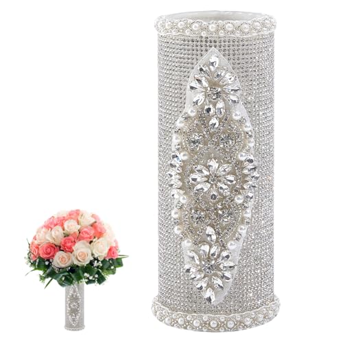 BENECREAT 18,3 cm Hochzeits-Brautstrauß-Halter, Strauß-Griff, Blumenstraußhalter für künstliche Blumen, Blumenarrangement, Hochzeitsdekoration von BENECREAT