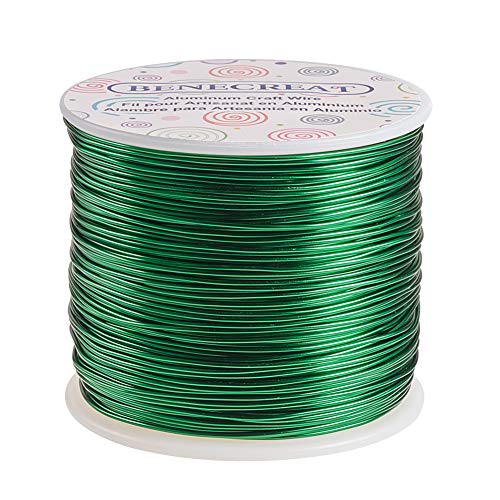 BENECREAT 18 Gauge (1mm) Aluminiumdraht 492FT (150m) Anodized Jewelry Craft Making Perlen Floral Colored Aluminium Craft Wire - Grün von BENECREAT