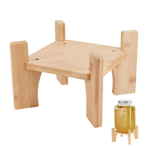 BENECREAT 2 Sets BurlyWood Bambus-Spenderständer, Getränkespenderständer, Glas-Getränkespender für Zuhause, Partys, Catering-Events, 18.5x18.5x13cm von BENECREAT