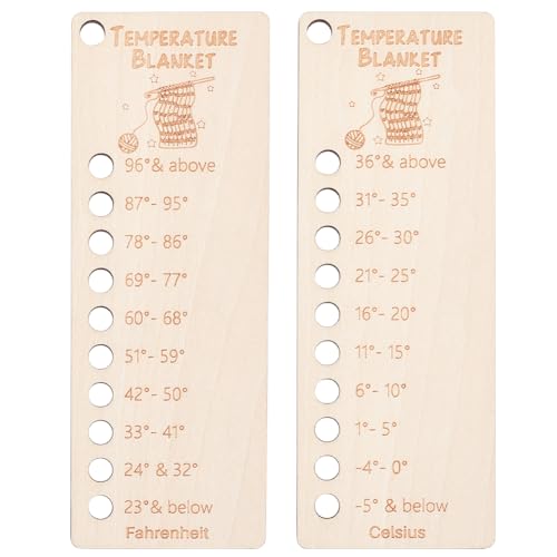 BENECREAT 2 Stück Holz-Temperaturdecke Wiederverwendbar Farbkarte, Organizer-Karte Aus Wollschirm Deckenplaner Für Fadenhäkelprojekte, Handgemachte Geschenke, 13.5x5 cm von BENECREAT