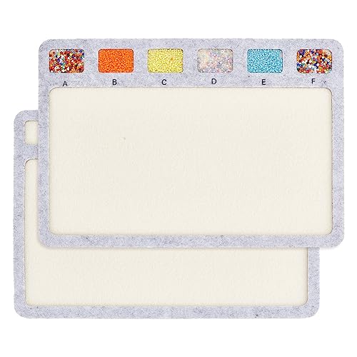 BENECREAT 2 Stück Rechteckige Filzperlen-Designbretter, Kleine Filz-Perlenmatte Mit Alphabetischer Skala, Perlentablett, Perlenpads Für Kunsthandwerk, Schmuckherstellung, 29.5x21.1cm von BENECREAT