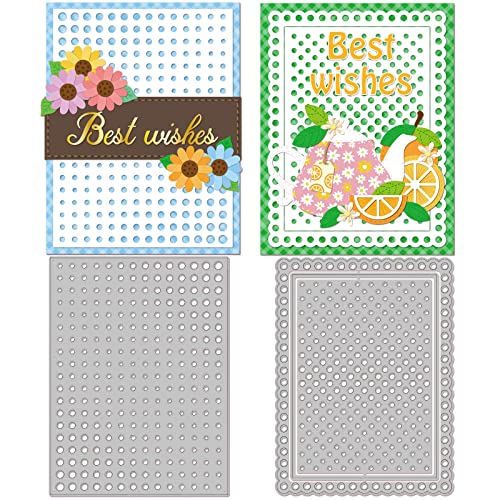 BENECREAT 2 Stück Spitze Polka Dot Muster Kohlenstoffstahl Stanzformen Schablonen, 2 Stile Metallschablonen Scrapbooking-Werkzeug Für DIY-Fotoalbum, Dekorative Prägepapierkarte von BENECREAT