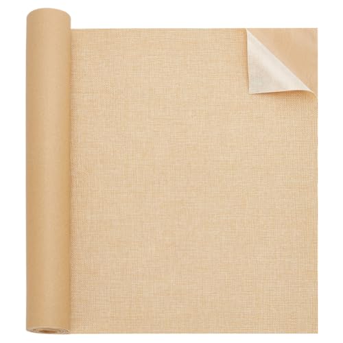 BENECREAT 2 m Beige Reparaturflicken Aus Feinem Leinen 40cm Breites Selbstklebendes Stoffflickenband Für Polster Möbel Sofa Autositze Bürostuhl Kleidung Jacken Kunsthandwerk von BENECREAT