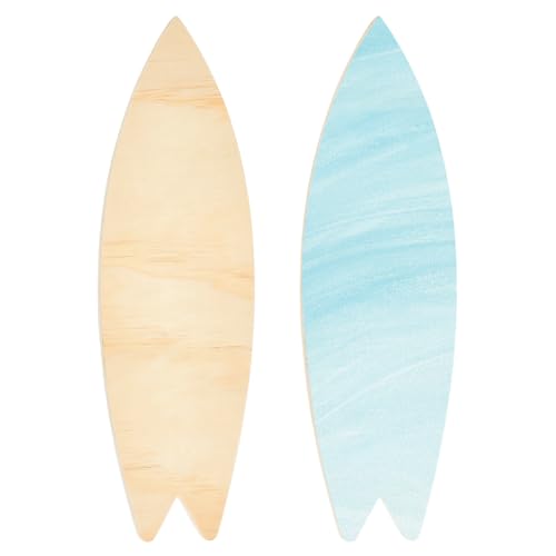 BENECREAT 2 x Surfbrettausschnitt. 30.2x9.5cm Große Surfbrettform Aus Holz Holzausschnitt Für Kunstkreation Graffiti Malerei Dekoration Zum Aufhängen Zu Hause von BENECREAT