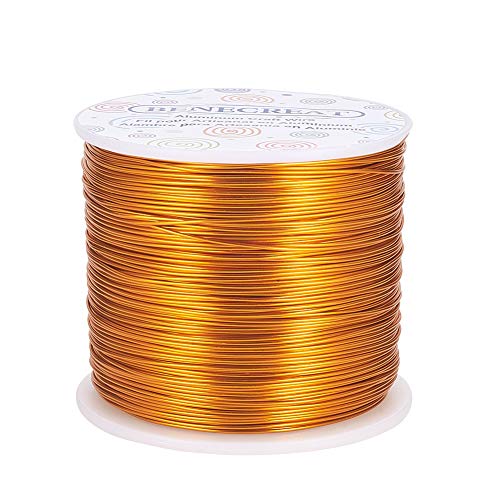 BENECREAT 20 Gauge (0.8mm) Aluminiumdraht 770FT (235m) Eloxiert Schmuck Handwerk machen Friesen Floral farbigen Aluminium Craft Draht - Gold von BENECREAT