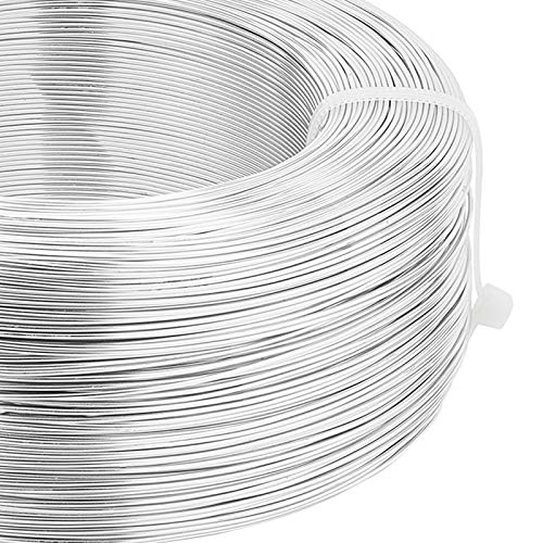 BENECREAT 20 Gauge (0.8mm) Silber Aluminiumdraht 984Fuß (300m) Biegbarer Metallformdraht für die Herstellung von Perlenschmuck von BENECREAT