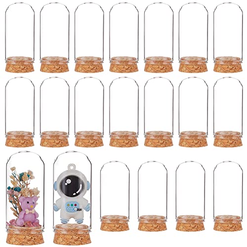 BENECREAT 20 PCS Dome Dekorative Gläser, 6.1x3 cm Glaskuppel Mit Korksockel Für Die Blumenaufbewahrung Zu Hause, Weihnachtsfeier von BENECREAT