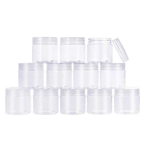 BENECREAT 20 Pack 60ml PET Weithalskunststoffbehälter Slime Storage Favor Gläser mit klarem Deckel und auslaufsicherer Dichtung für kosmetische Creme Slime Light Clay von BENECREAT