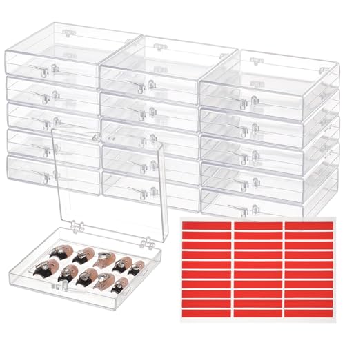 BENECREAT 20 Stück Aufdrück Nagelboxen Transparente Aufbewahrungsboxen Für Künstliche Nageldisplays Mit 60 Stück Doppelseitigem Klebeband Für Nagelverpackung Kunstsalon Maniküre Handwerk von BENECREAT