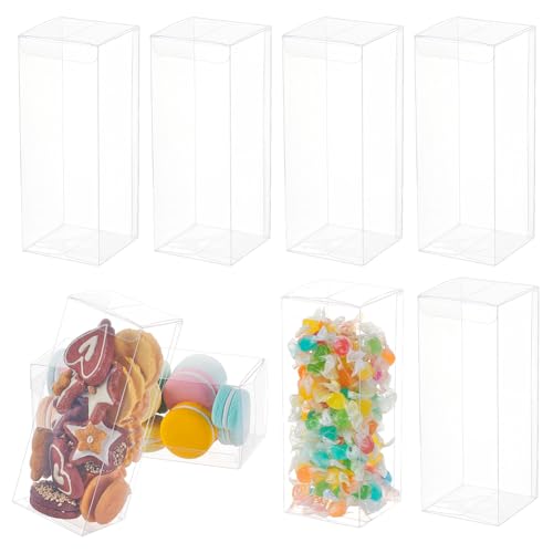 BENECREAT 20 x Geschenk-Organizer Aus PVC-Kunststoff, 7x7x18cm Große Transparente Hochzeitsgeschenkboxen Für Pralinen Zur Hochzeit, Geburtstagsfeier, Süßigkeiten, Heimtextilien von BENECREAT