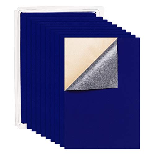 BENECREAT 20PCS Velvet (Dark Blue) Stoff Klebrige Rückseite Klebefilz A4-Blatt (20 x 30 cm), selbstklebend, langlebig und wasserfest, vielseitig verwendbar, ideal für Kunst und Handwerk von BENECREAT