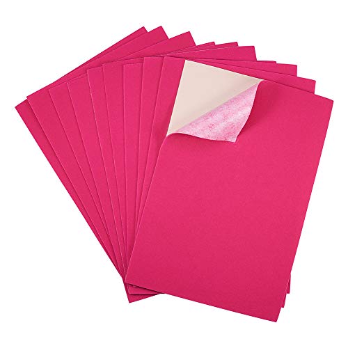 BENECREAT 20PCS Velvet (Deep Pink) Stoff Klebrige Rückseite Klebstoff A4 Blatt (21 x 30 cm), selbstklebend, langlebig und wasserfest, vielseitig verwendbar, ideal für Kunst und Handwerk von BENECREAT