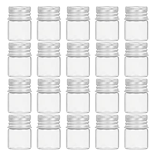 BENECREAT 20Pcs 5ml Versiegelte Glasflasche Mit Schraubverschluss Aus Aluminium Klare Flüssigkeitsprobenflasche Für Message Bottle, Wünsche Flasche von BENECREAT