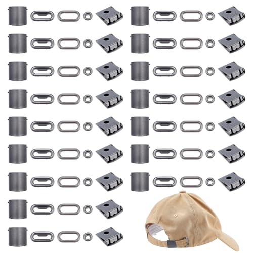 BENECREAT 24 Sets Hutkappenschnalle aus schwarzem Messing, Verstellschnallenverschlüsse für Baseballmützen mit Ösen, Hutverschluss, Ersatz für Rucksackgurte BENECREAT 24 Sets Hutkappenschnalle aus schwarzem Messing, Verstellschnallenverschlüsse für Baseballmützen mit Ösen, Hutverschluss, Ersatz für Rucksackgurte von BENECREAT