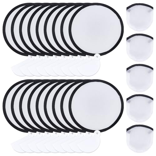 BENECREAT 24 Stück 25cm Weißer Faltbarer Flying Disc Fan Mit Griff Und Tasche Nylon Sublimationsfächer Faltfächer Mit Schwarzem Rand Für Hochzeitsfeiern Gastgeschenke Outdoor Aktivitäten BENECREAT 24 Stück 25cm Weißer Faltbarer Flying Disc Fan Mit Griff Und Tasche Nylon Sublimationsfächer Faltfächer Mit Schwarzem Rand Für Hochzeitsfeiern Gastgeschenke Outdoor Aktivitäten von BENECREAT