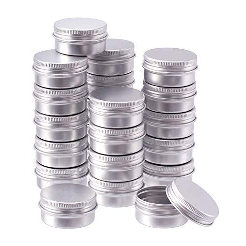 BENECREAT 24 Stücke 20 ml Aluminium Zinn Gläser, Runde Aluminium Blechdosen Kosmetische Behälter mit Schraubdeckel Deckel für DIY Handwerk Salve Kerze Reise Speicher-Platin von BENECREAT