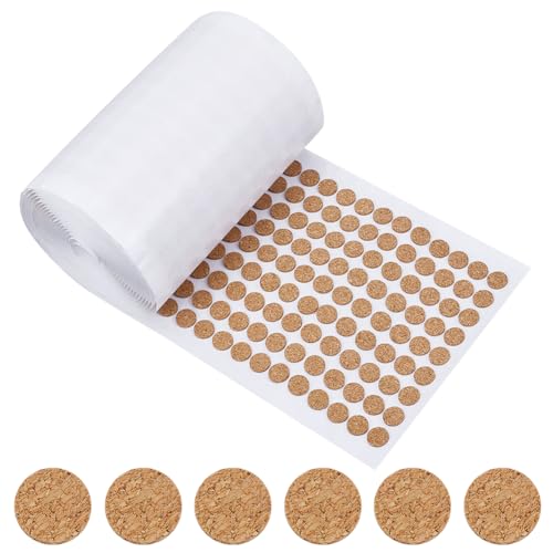 BENECREAT 2500 Stück Selbstklebende Korkpads, 10x1.5 mm Flache Runde Korkpunkte Korkscheiben Korkmatte für Schränke Tischplatten rutschfeste Möbelschoner Kratzen Möbel Elektronik von BENECREAT