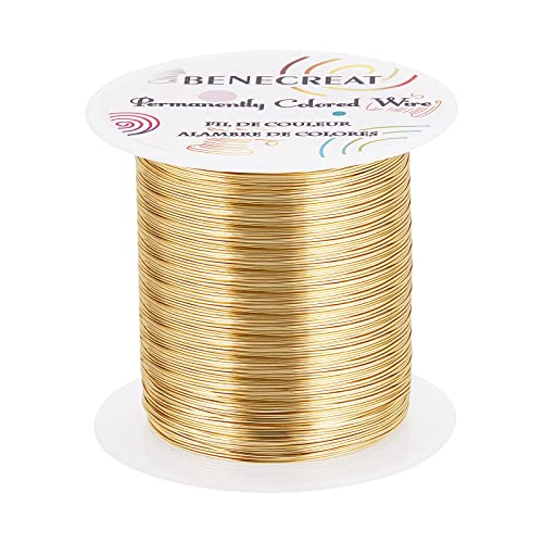BENECREAT 26 Gauge/0.4 mm 120M Schmuck-Perlendraht Anlaufbeständiger Kupferdraht für Perlenverpackung und Andere Schmuckhandwerksherstellung, Licht Gold BENECREAT 26 Gauge/0.4 mm 120M Schmuck-Perlendraht Anlaufbeständiger Kupferdraht für Perlenverpackung und Andere Schmuckhandwerksherstellung, Licht Gold von BENECREAT