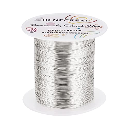 BENECREAT 26 Gauge/0.4mm 120M Anlaufen resistent Silber Draht Schmuck Sicken Draht für Sicken Wrapping und Anderen Schmuck Handwerk Machen von BENECREAT