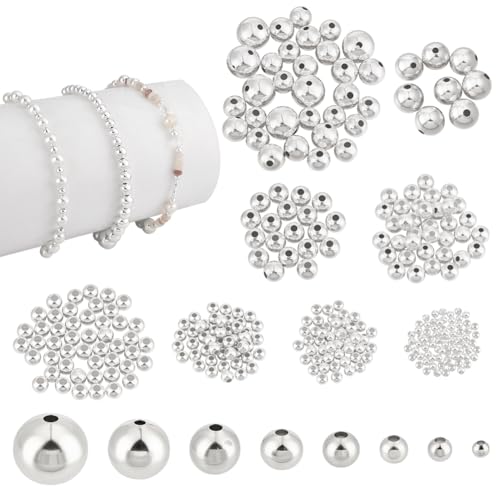 BENECREAT 283 Stück 925 Abstandshalter Aus Sterlingsilber Plattiert 8 Stile Dauerhafte Runde Abstandsperlen Nahtlose Glatte Metall Messingperlen Für Sommer Armbänder Halsketten Schmuck DIY Handwerk BENECREAT 283 Stück 925 Abstandshalter Aus Sterlingsilber Plattiert 8 Stile Dauerhafte Runde Abstandsperlen Nahtlose Glatte Metall Messingperlen Für Sommer Armbänder Halsketten Schmuck DIY Handwerk von BENECREAT