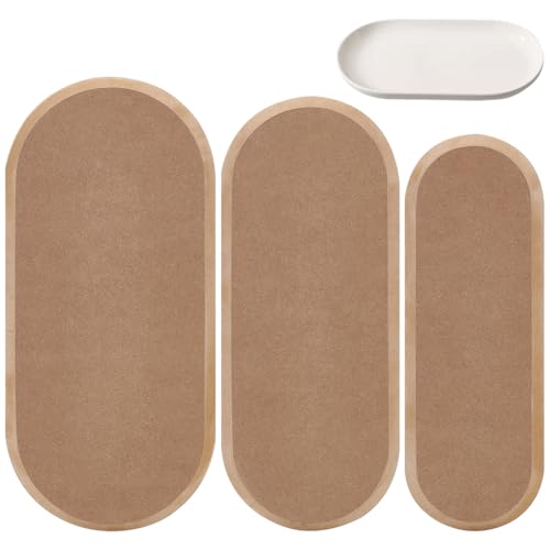 BENECREAT 3 Größen Tan Keramik Schablone für Ton, Holz Oval Keramik Schablonen Töpferei Werkzeuge für Handbuilding Dish Platte DIY Craft Supplies von BENECREAT
