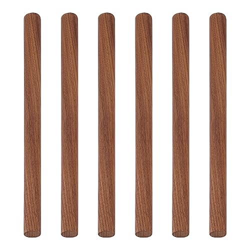 BENECREAT 6 Stück 30 cm X 18 mm Walnuss-Dübelstangenstäbe, Unlackierte Runde Holz-Bastelstäbe Für Bastelarbeiten Oder DIY-Flechtteppiche von BENECREAT