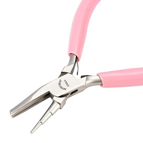 BENECREAT 3-Stufen-Drahtformzange, Runde Konkave Schmuckzange Aus 2 mm ~ 5.5 mm Kohlenstoffstahl-Zange Für Drahtschleifen Zum Selbermachen von BENECREAT