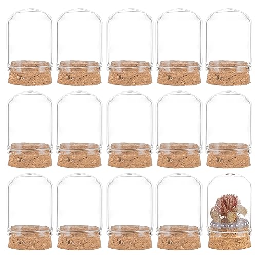 BENECREAT 30 Packung 15 ml Glasflaschen, 39x30mm Glasglocken-Dekorationsflaschen mit Korkstopfen Für Partygeschenke, Kunstprojekte, Heimtextilien von BENECREAT