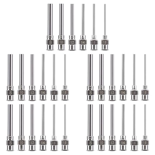 BENECREAT 30 Stück 6 Arten Edelstahl Dosiernadel 8, 10, 12, 14, 16, 18Ga Stumpfe Klebeflaschennadel Mit Luer Lock Für Kartusche Alkohol Spender Für Ätherische Öle BENECREAT 30 Stück 6 Arten Edelstahl Dosiernadel 8, 10, 12, 14, 16, 18Ga Stumpfe Klebeflaschennadel Mit Luer Lock Für Kartusche Alkohol Spender Für Ätherische Öle von BENECREAT