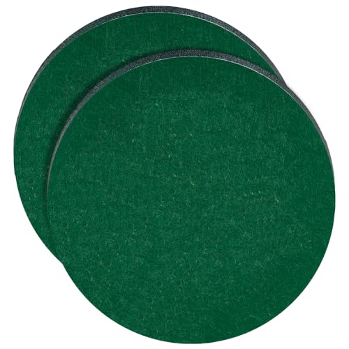BENECREAT 30cm Durchmesser dunkelgrüner selbstklebender rutschfester Filz, 2 Stück 5mm dicker runder kratzfester Lampenfußfilz für Lampen, Möbel, DIY, Näharbeiten, Handarbeit von BENECREAT