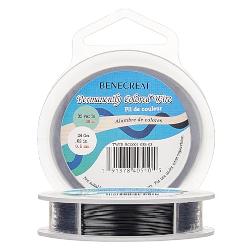 BENECREAT 30m 0,5mm 7-Strang Schwarz Nylon Coated Craft Schmuck Perlen Draht Tiger Schwanz Perlen Draht für Halsketten Armbänder Ring BENECREAT 30m 0,5mm 7-Strang Schwarz Nylon Coated Craft Schmuck Perlen Draht Tiger Schwanz Perlen Draht für Halsketten Armbänder Ring von BENECREAT