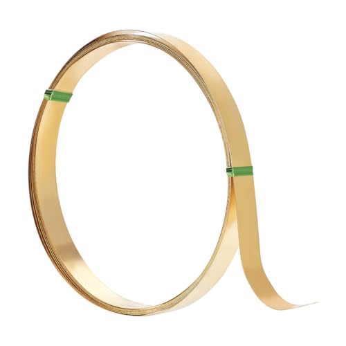 BENECREAT 3m 30 Gauge(0.25mm) Goldener Flacher Messing Draht, 12mm breit für DIY Schmuck Basteln von BENECREAT