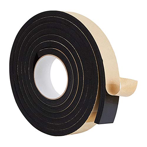 BENECREAT 3m selbstklebender Schaumstoffstreifen 35mmx3mm Schwarz Einseitiges Dichtungsband aus wetterfestem Schaumstoff für Fenstertürisolierung (3m/Rolle) von BENECREAT