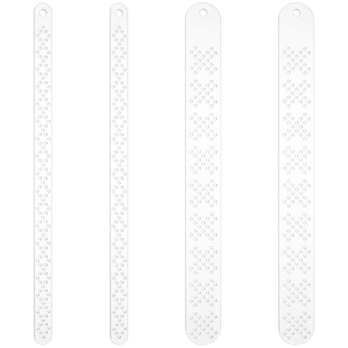 BENECREAT 4 Stück 2 Größen-Gürtelschnallen-Lochschablonen, durchscheinendes Acryl-Leder-Stanz-Bastelmodul-Werkzeug mit Schutzfolie für verschiedene Leder- oder Stoffprodukte von BENECREAT