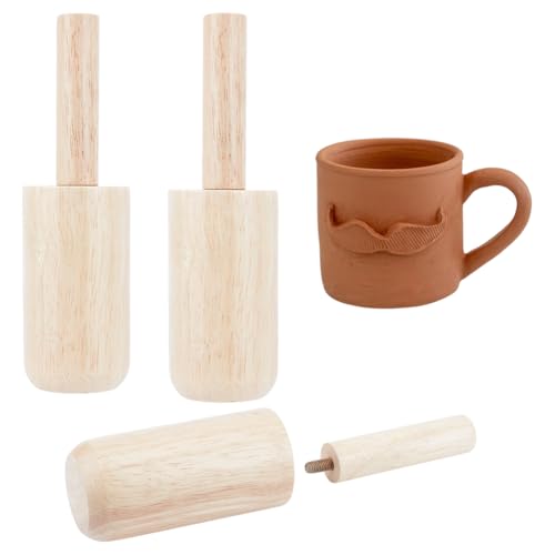 BENECREAT 4 x Tassen Keramikformen, 5.9/6.3cmTassen-Töpferformen, Töpfertassen Formwerkzeug Holz Mit Griff Keramikformwerkzeug Für Die Herstellung von Keramiktassen Bechern Und Vasen Zum Selbermachen von BENECREAT