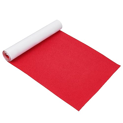 BENECREAT 40x200cm Rot selbstklebend klebrig Unterstützt Filz Mehrzweck Klebefolie für Box Liner, Cup Mat, Bilderrahmen, Stuhlbein, 1 mm Dicke von BENECREAT