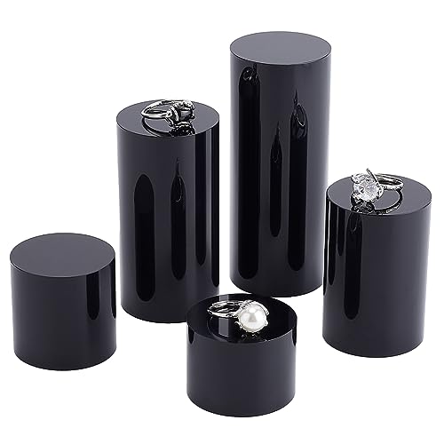 BENECREAT 5 Stück Schwarzer Acryl-Displayblock, 3/4/6/8/10 cm Runder Zylinder Solider Display-Sockelständer Für Schmuck, Edelstein-Display, Kosmetik-Präsentation BENECREAT 5 Stück Schwarzer Acryl-Displayblock, 3/4/6/8/10 cm Runder Zylinder Solider Display-Sockelständer Für Schmuck, Edelstein-Display, Kosmetik-Präsentation von BENECREAT