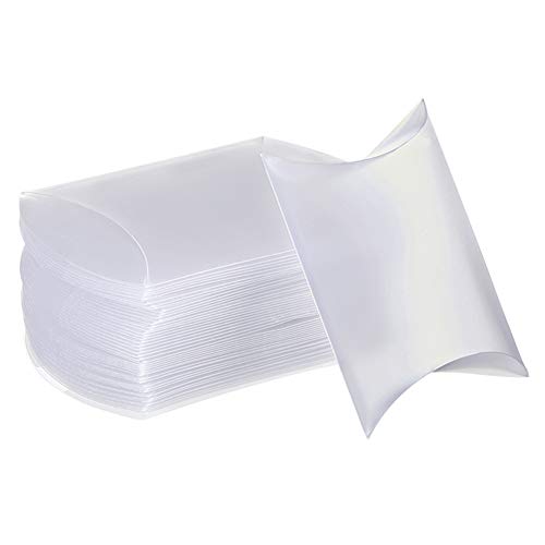 BENECREAT 50 STÜCKE 9x6,5x2,5 cm Frosted Plastic Pillow Favor Box Süßigkeiten Treat Geschenkbox für Festliche Zeiten, Süßigkeiten, Party, Hochzeit von BENECREAT