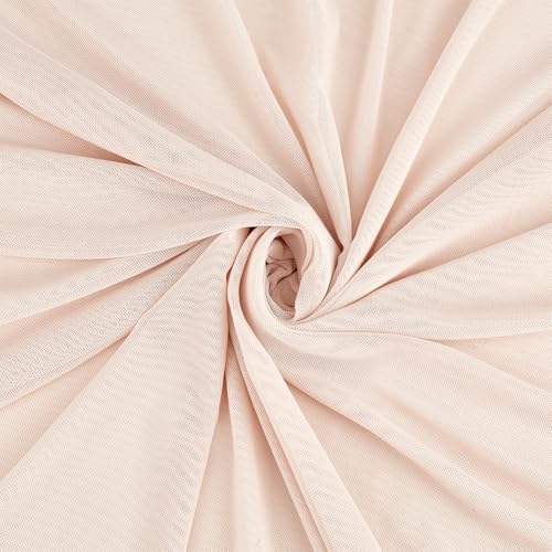 BENECREAT 5m 4 Wege Stretch Netzgewebe, 1.65m Breites Polyester Spandex Power Mesh Leichtes Transparentes Netz Zum Nähen von Kleidungsstücken Hochzeitskleider Kunsthandwerk (Biskuit) von BENECREAT